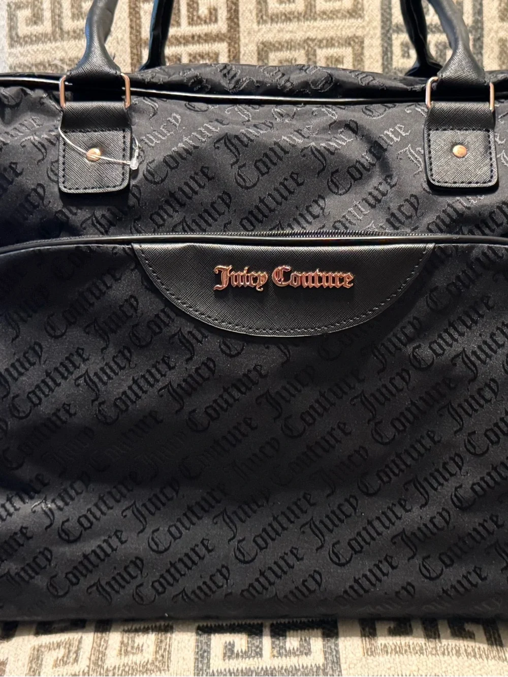 Juicy Couture Black Logo Jacquard Duffel